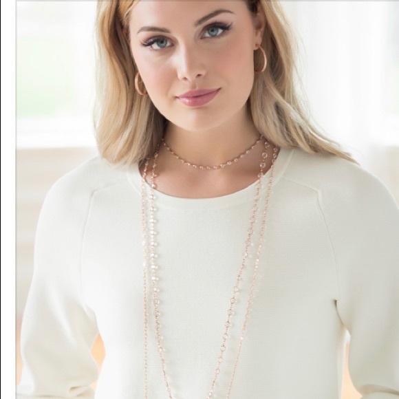 💎 New Chanelle SWAROVSKI Rose Gold Necklace - Picture 2 of 9